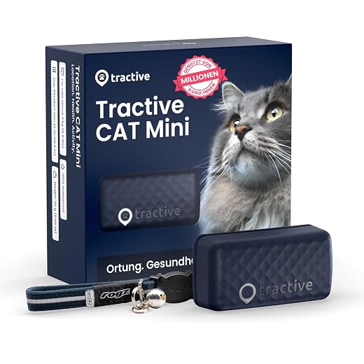 Tractive CAT Mini GPS Tracker für Katzen, Marktführer, Live-Ortung, Positionsverlauf, Gesundheitswarnungen, Aktivitätstracking, Halsband inkludiert