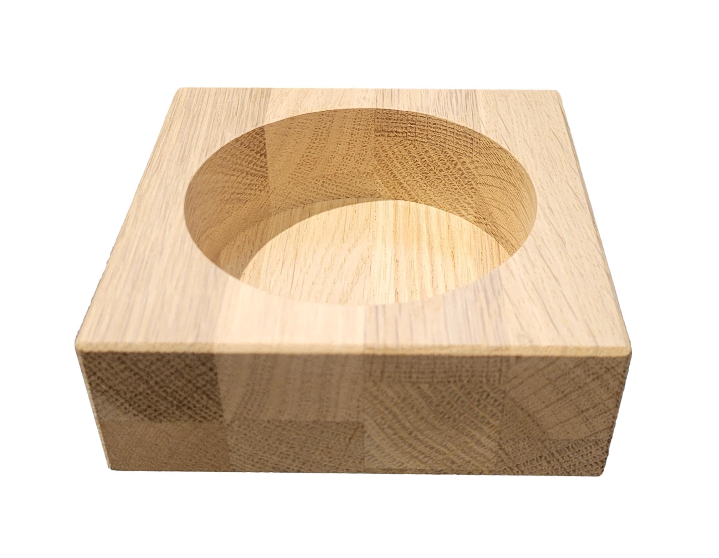 Wooden World - Wooden wine bottle coaster made of oak wood, Raw, 11x11x4 - Image 3