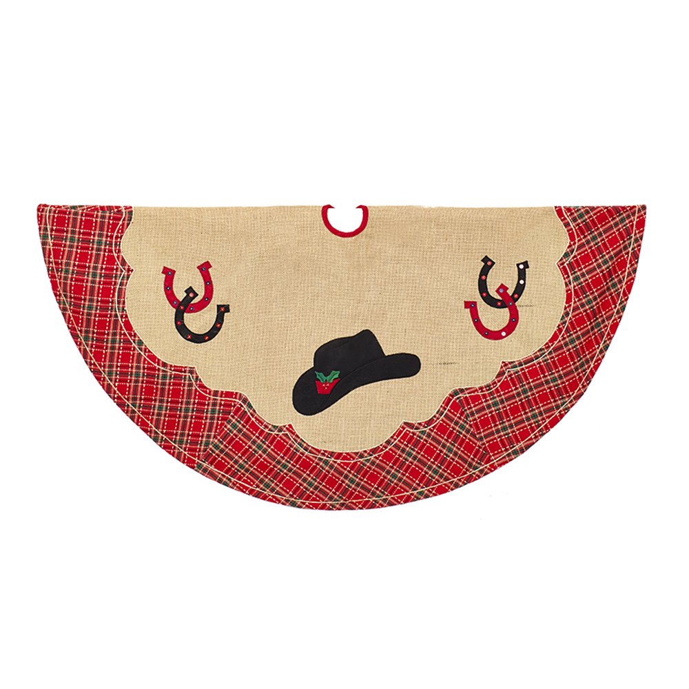 Tapis de sapin de Noël en jute Kurt Adler pour une ambiance de chalet chaleureuse