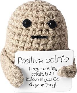 Feibety Funny Positive Potato,Funny Knitting Wool Potato Doll as Gifts for Women,Cute Soft Novelty Good Luck Gifts,Inspirational Potato Doll Pocket Hug Positive Gifts for Birthday Party Decoration