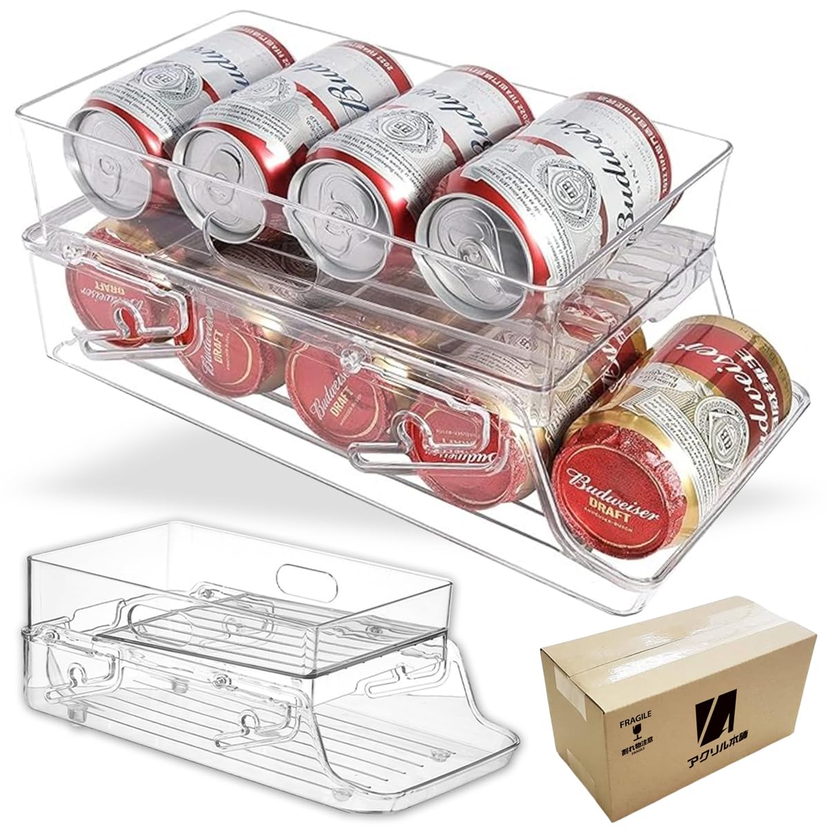 ⚛️ 冷蔵庫 収納 缶 ラック 冷蔵庫ラック 缶ホルダー 缶ストッカー Amazon｜アクリル本舗 缶ストッカー 缶収納ラック 缶ビールホルダー