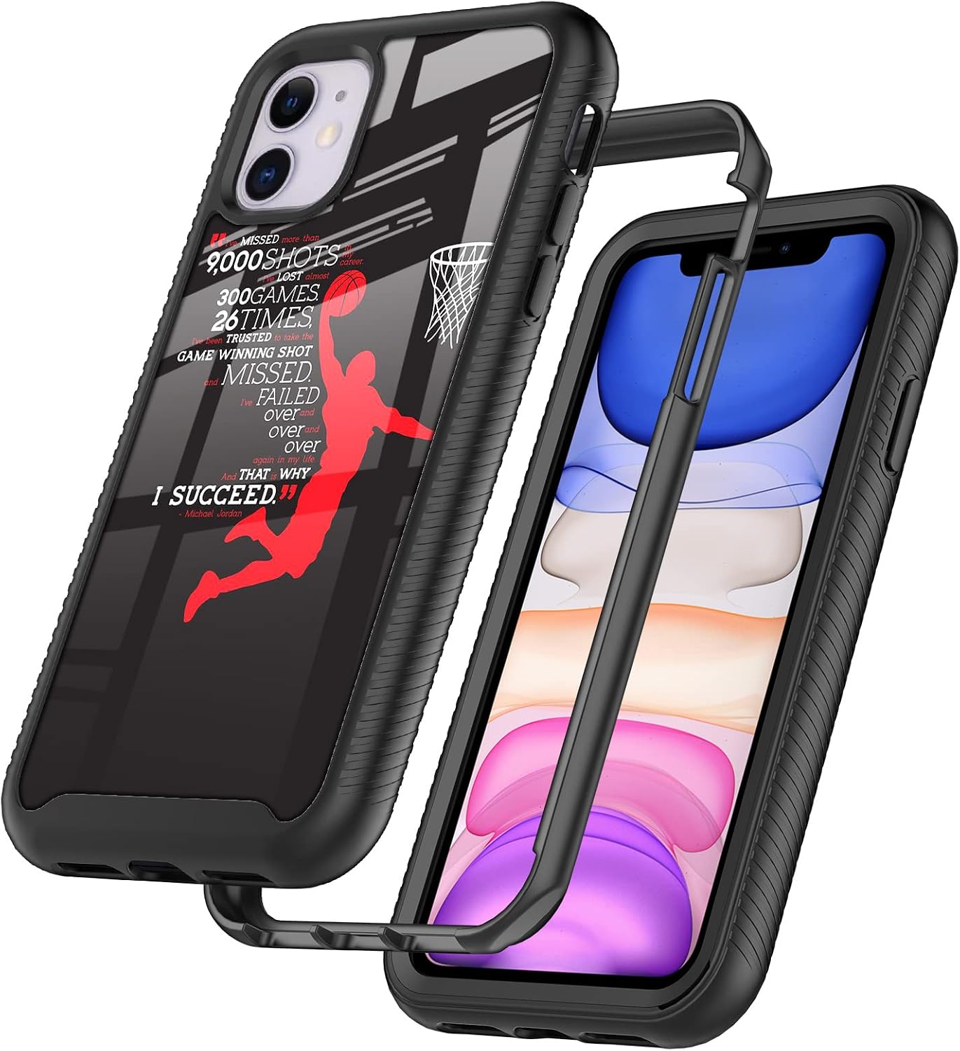 Street Fashion Cool Funny Dunk Basketball Design Compatible with iPhone 11 Case for Boys Man Luxury Shockproof Rugged Cover Dual Layer Soft TPU + Hard PC Bumper Full-Body Protective Case