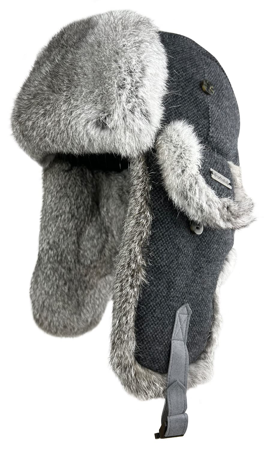iFurhatal100% Real Rabbit Fur Winter Trapper Hat for Men Women Russian Fur Ushanka Aviator Hat Mens Trapper Hat