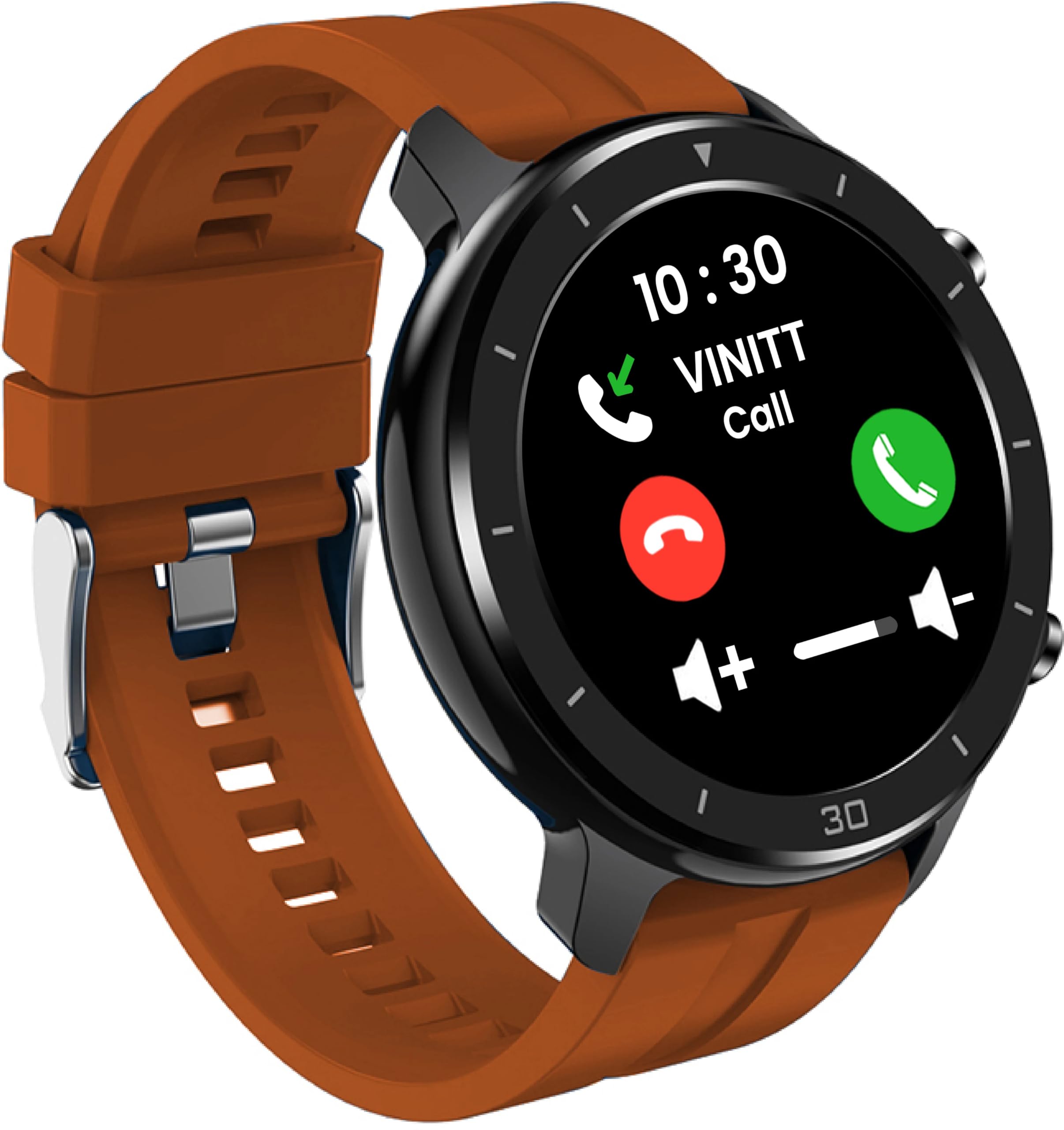 XTOUCH Smartwatch with Bluetooth Calling, Heart Rate Monitor, Sleep Tracker, Sports Modes, Contact Sync, Inbuilt Speaker, Microphone, Multilingual Support (Brown)