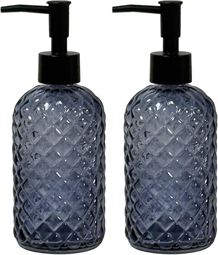 Miniatura 7 de Dispensador de jabón de vidrio con bomba negra, dispensador recargable de jabón líquido para manos de 15 onzas, dispensador de loción y jabón Verde