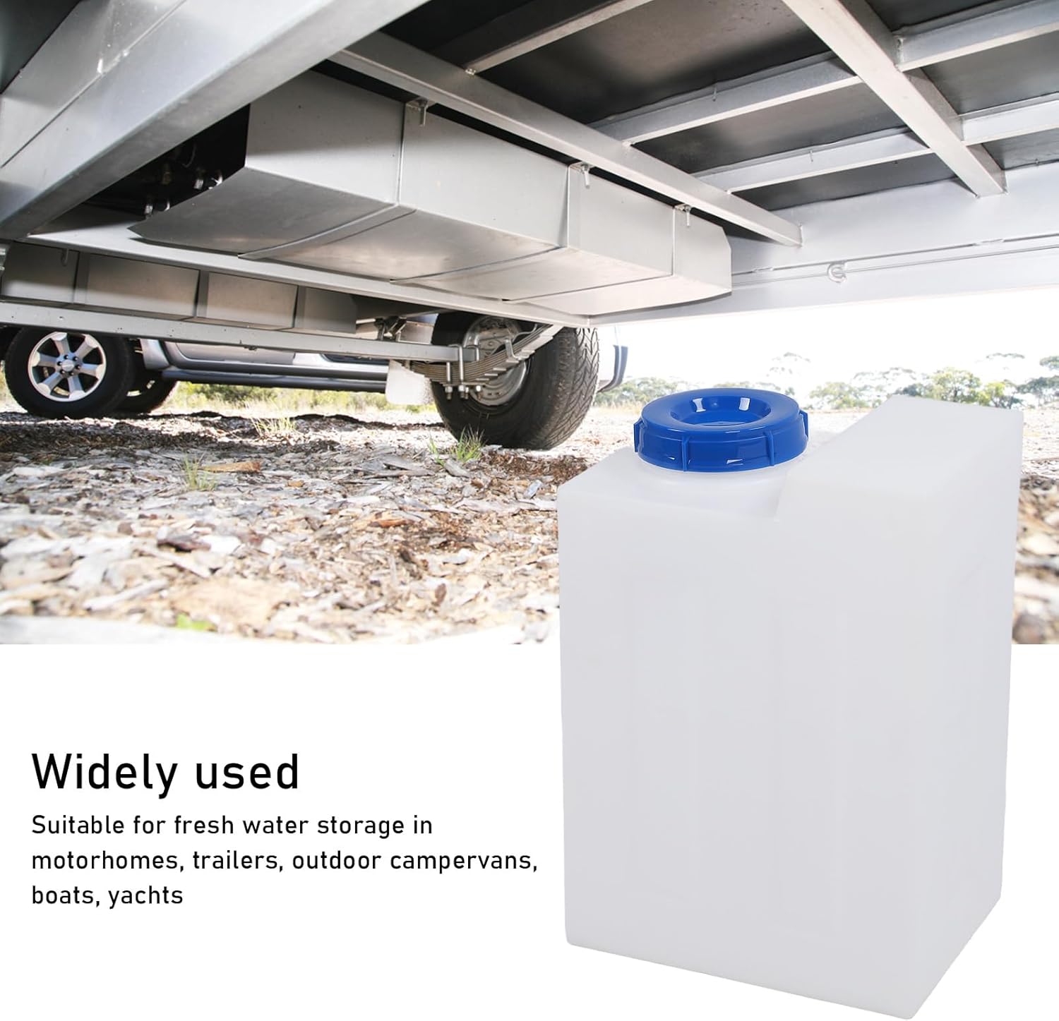 Tbest RV Fresh Water Tank,13.2 Gallon RV Water Storage Tank 15 X 11 X 19.5in Heat Cold PE Fresh Water Tank for Campervans Trailer Boat Yacht