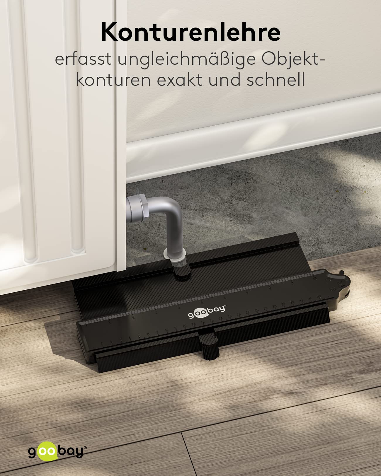 goobay 61668 Lot de 2 jauges de contour avec bloqueur Idéal pour les mesures de contour/de forme précises dans la fabrication/l'atelier ou les applications de loisirs/inoxydables/25 cm et 13 cm