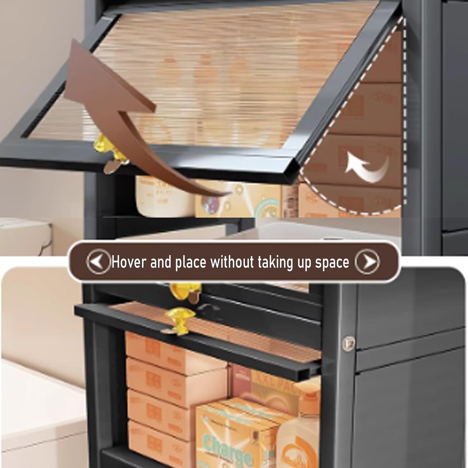 Over The Toilet Storage Cabinet, Toilet Storage Rack with Upward Flip Door, Freestanding Bathroom Storage Cabinet, Space-Saving Bathroom Organizer(Black)