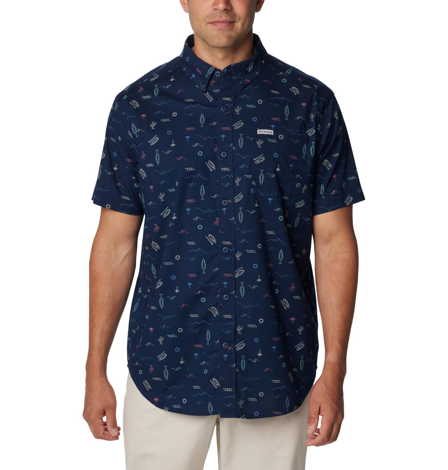 Columbia Mens Rapid Rivers Printed Short Sleeve Shirt