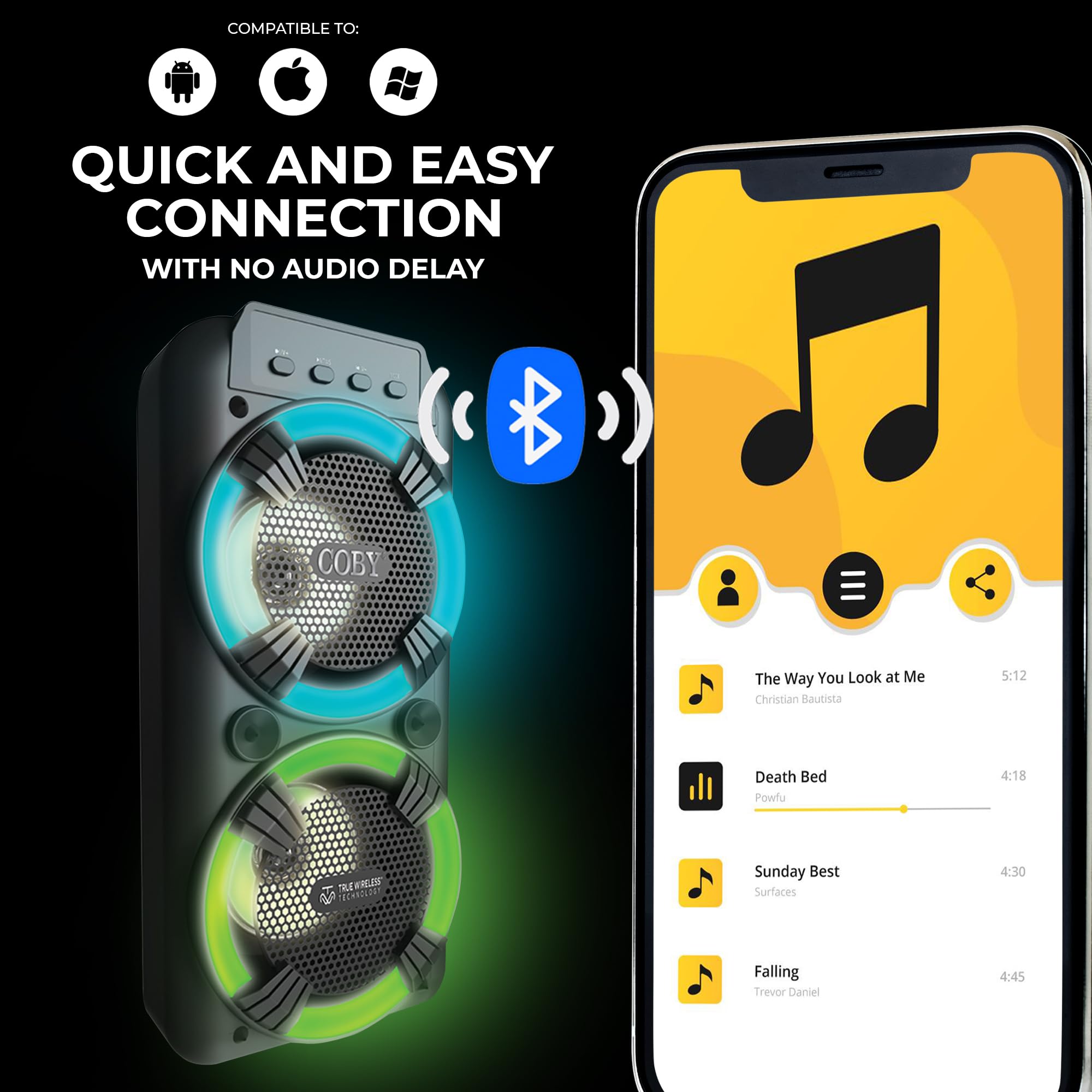 Amazon.com: Coby True Wireless Speaker, Portable Bluetooth Speaker  display picture 1