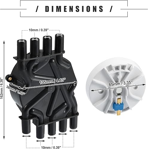 Miniatura 5 de Motoforti Juego de distribuidor de encendido, tapa de distribuidor y kit de rotor, para Chevrolet Express 1500 1996-2002, plástico, 10452459