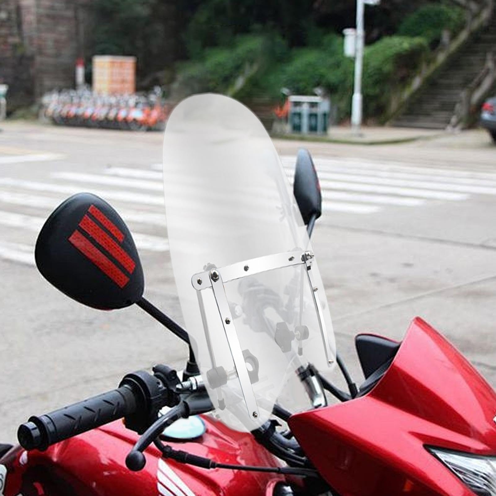 Deflettore Antivento Per Moto, Parabrezza Per Scooter - Parabrezza | Anteriore Trasparente Per Moto,Splitter Antivento Per Zanzariera Anteriore, Parabrezza Per Scooter Con Da Viaggio