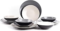 Vista 106 de Colors Life juego de vajilla, exterior negro brillante con interior de color mate