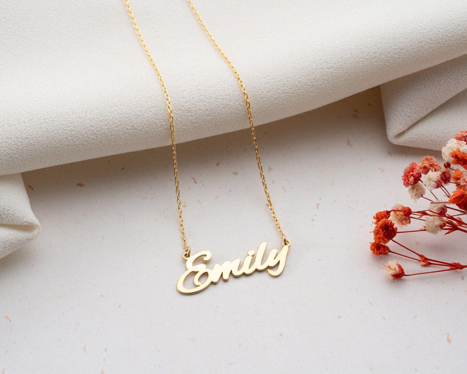 Personalizado delicado nombre oro collar personalizado plata para mujeres plata de ley para mamá Día de la Madre Navidad aniversario cumpleaños