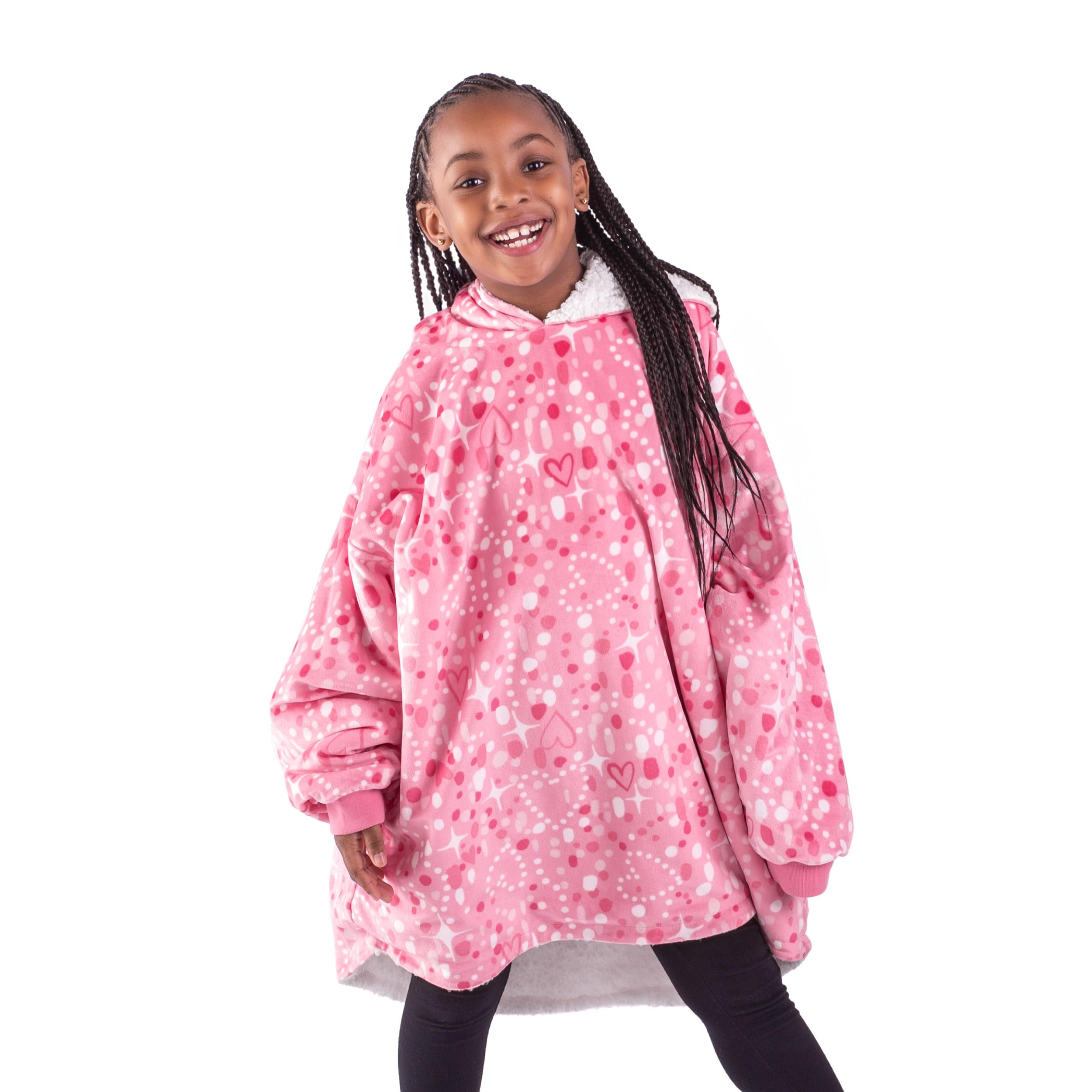 Bare Home Wearable Blanket Hoodie - Soft Plush Sherpa - Warm and Cozy - Oversized Wearable Blanket