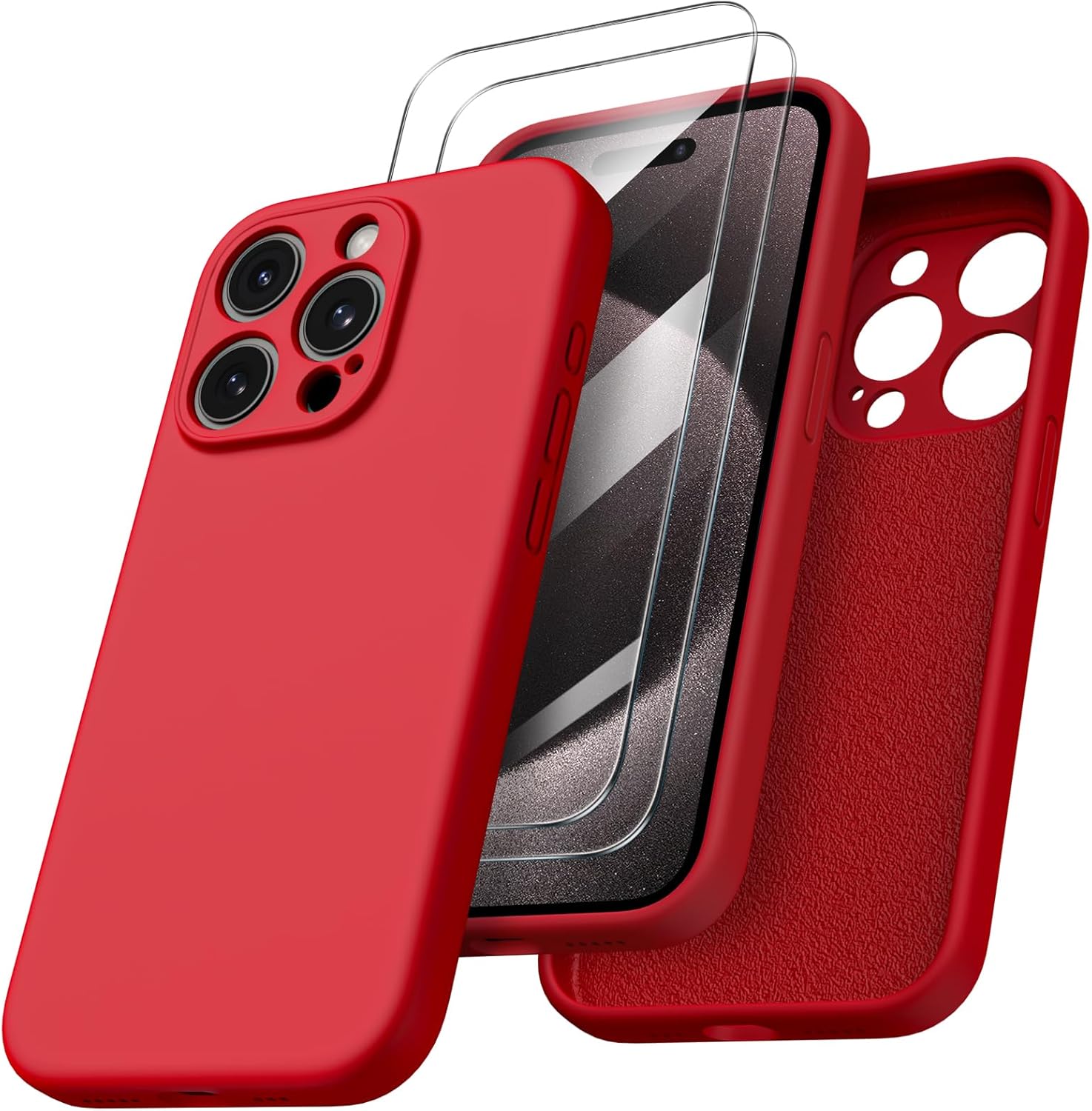 ORNARTO Compatible with iPhone 15 Pro Case with 2 x Screen