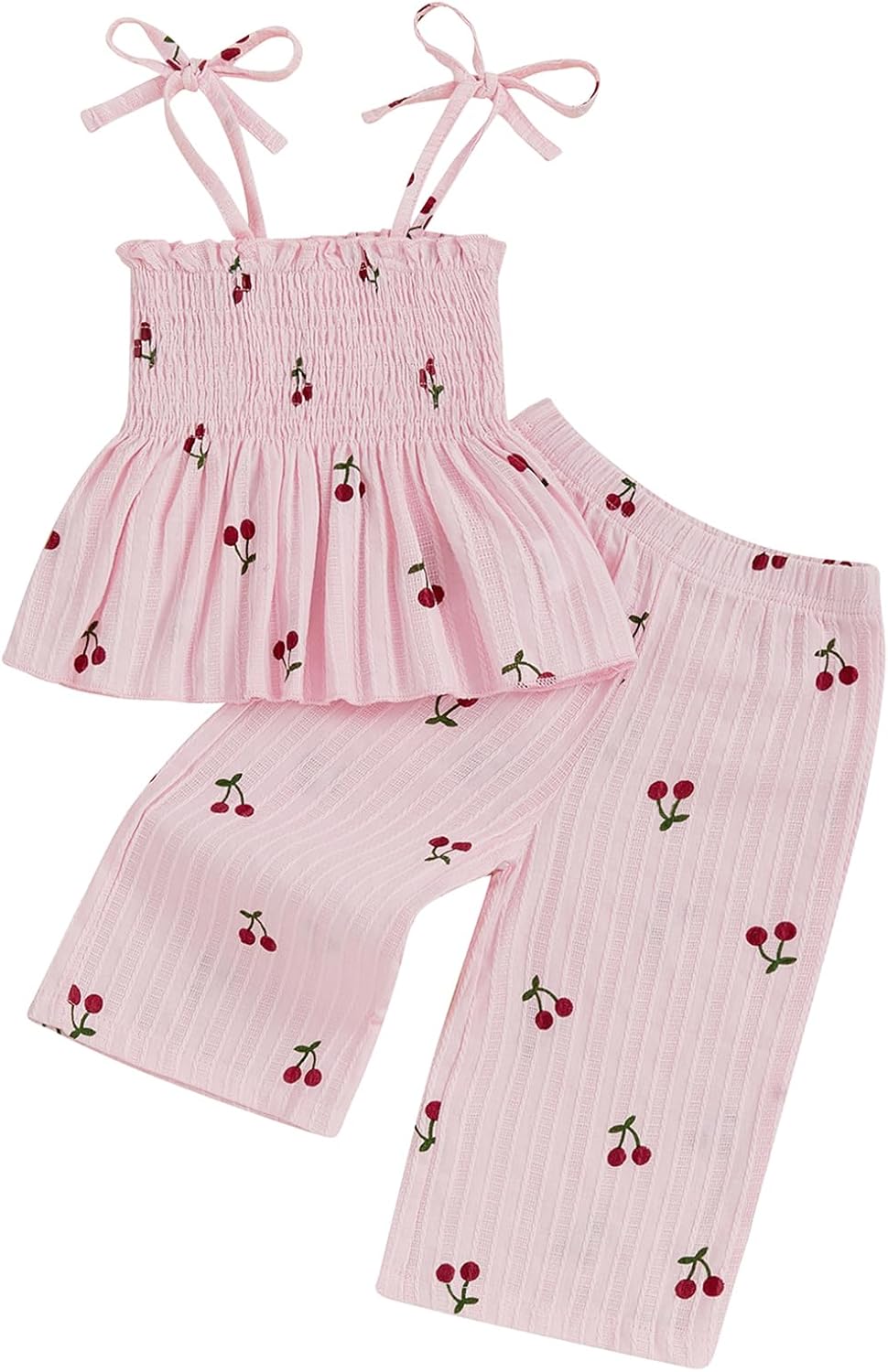 Mubineo Toddler Baby Girl Summer Fall Clothes Cute Sleeveless Tops Pant Outfits Set Infant Strap Boho Princess Outfit