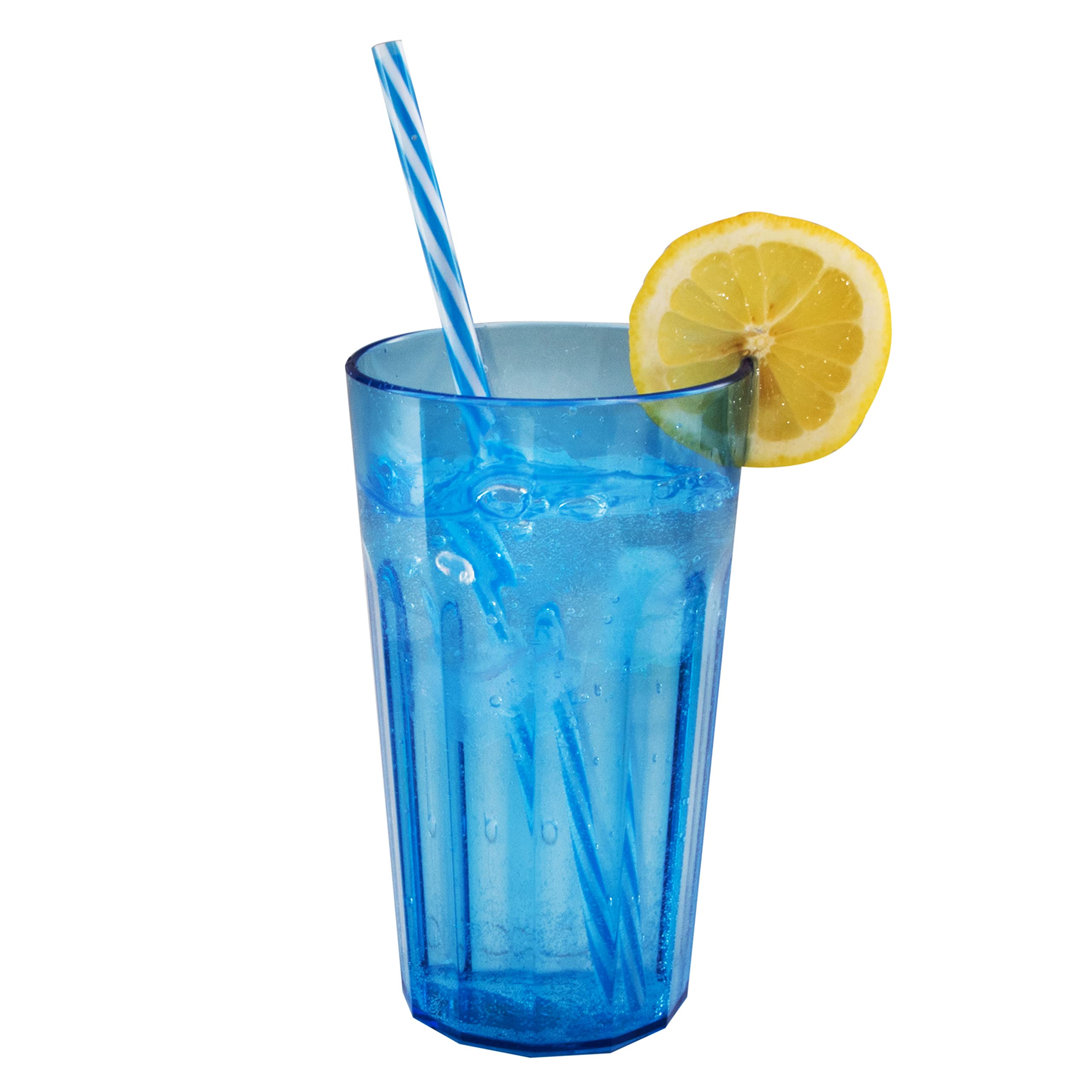 12 Stück Acryl Trinkglas BLAU 4 Personen 250, 450 630ml Glas Set Kunststoff