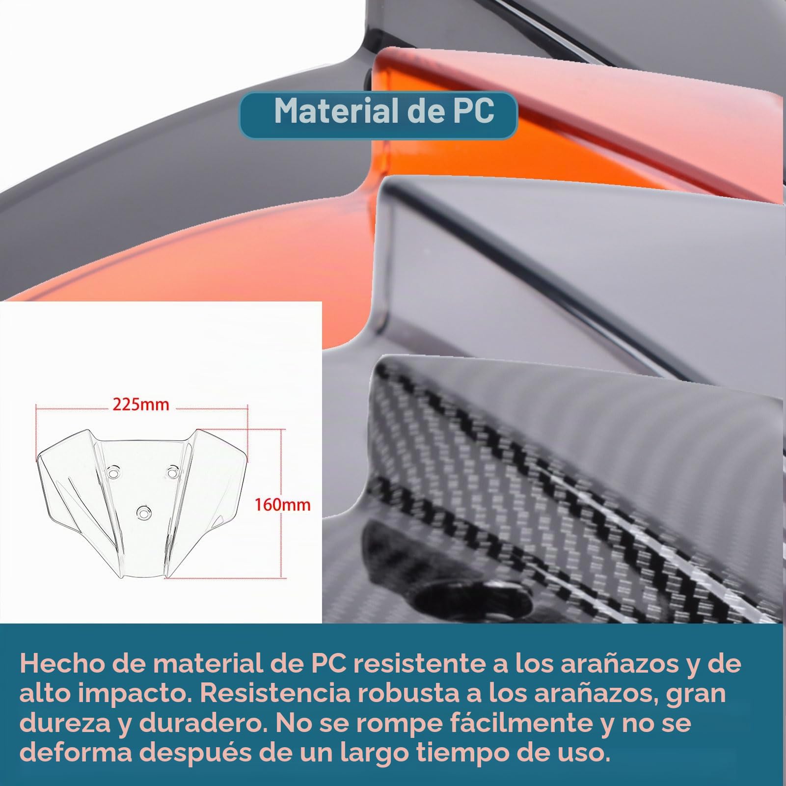 Parabrisas Deflector de Viento para K&T&M Duke 125/250/390 2024-2025 Visera Modificación Motocicleta (Humo Negro)