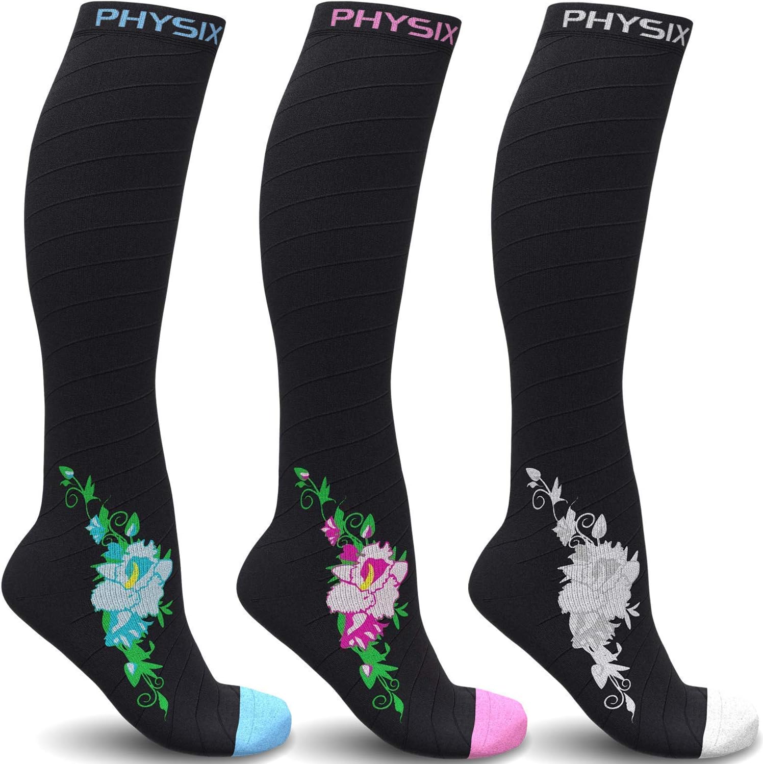 Physix Gear Sport 3 Pairs of Compression Socks for Men