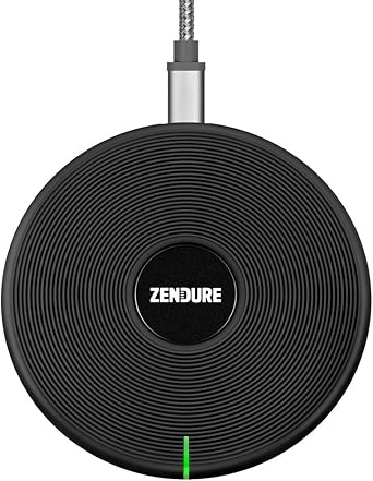 Zendure Q3 Wireless Charger, Anti-Slip Compact Cordless Soft LED Light, Fast Charge 7.5W for iPhone X/ 8 Plus, 10W Samsung Galaxy S9/ and Qi-Enabled Phones No AC Adapter