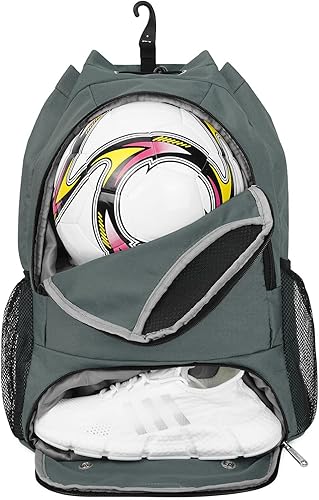 Mochila con cordón, mochila de baloncesto de fútbol con compartimentos para zapatos y pelotas y bolsa de gimnasio para hombres y mujeres