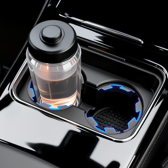6PCS Inserto de silicona para portavasos de coche con diseño de hoja miniatura 7