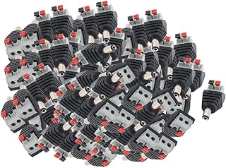 New Lon0167 100Pcs CCTV Camera Clip Type Terminal Block 2.1x5.5mm DC Power Male Jack Connector(100Pcs CCTV-Kamera-Clip-Art Klemmblock 2,1x5,5mm DC-Power-Klinkenstecker