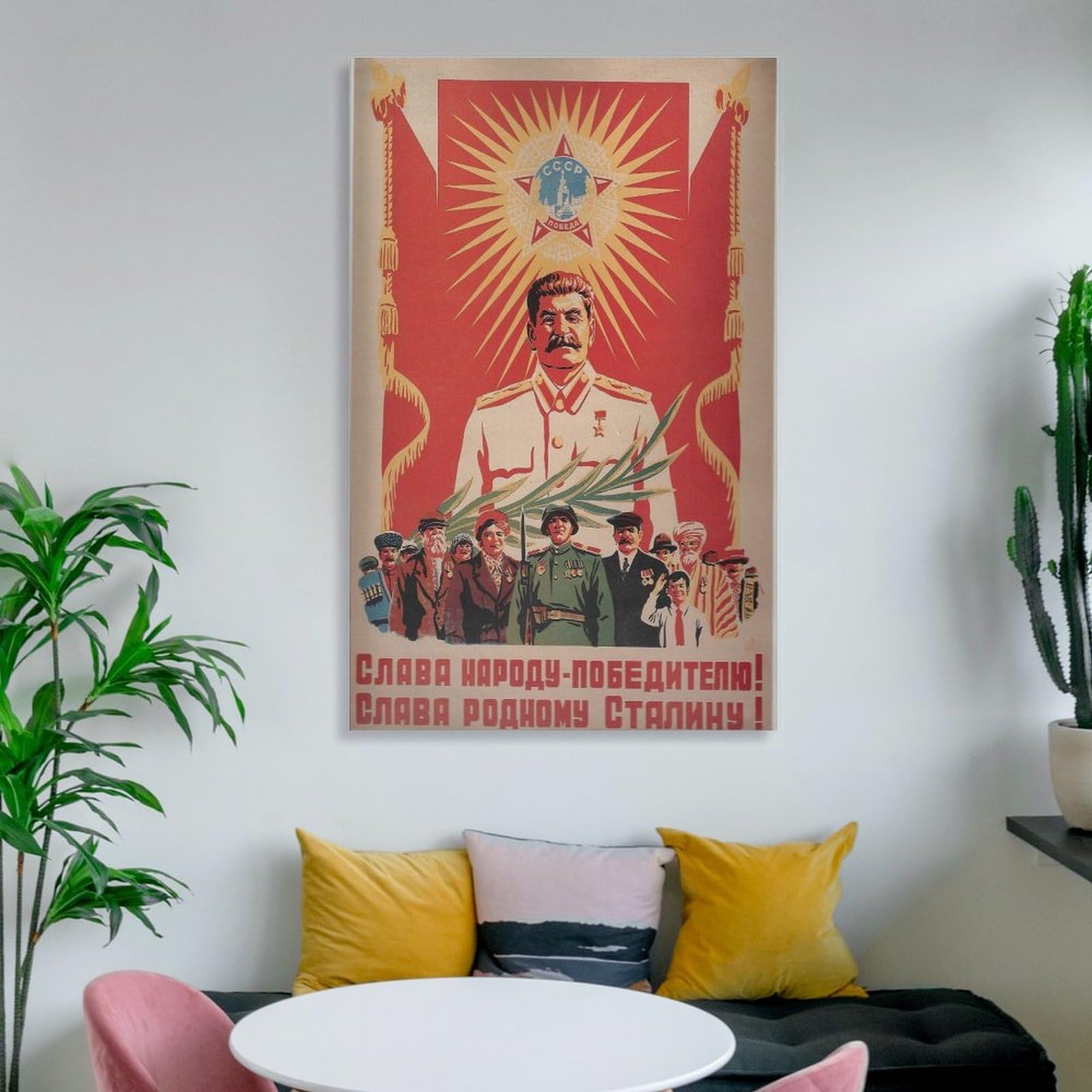 Vintage Soviet Union Era Propaganda Poster With Stalin 763x1000