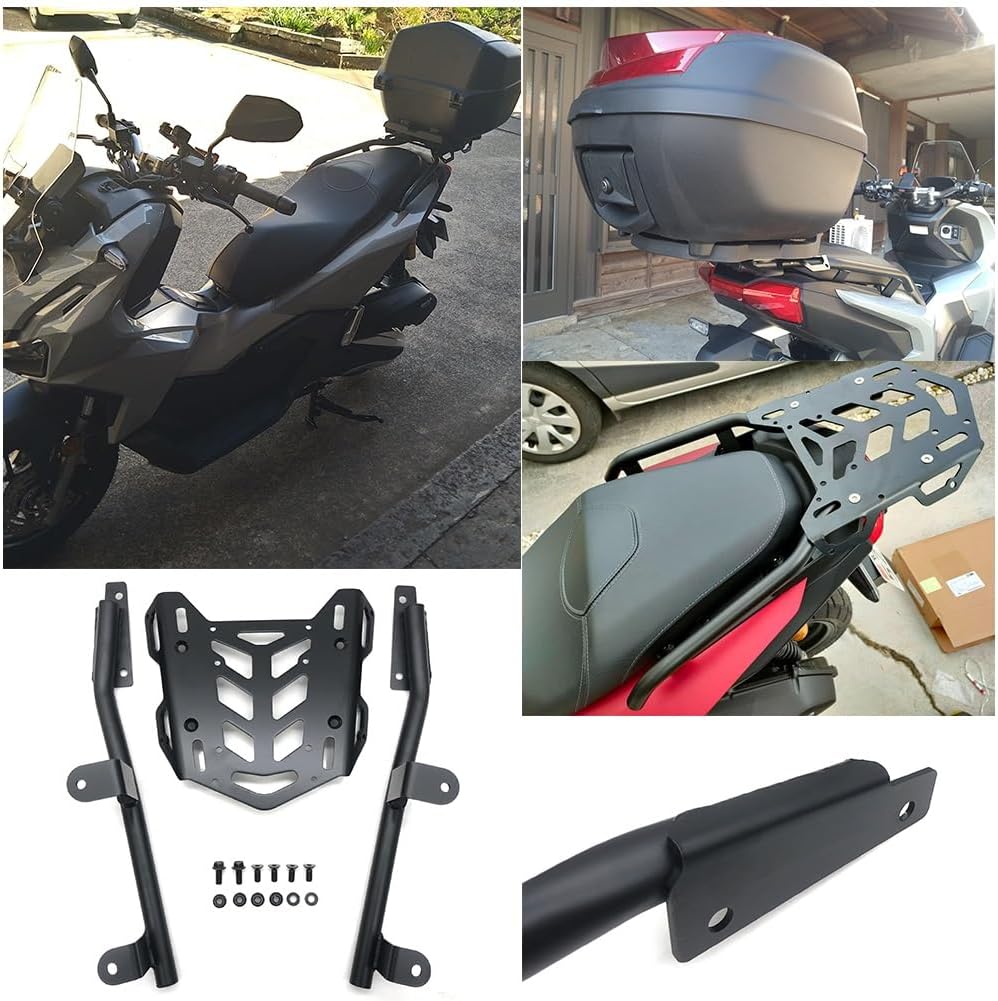 2024 ADV 160 Accessories, Rear Luggage Cargo Rack for ADV160 ADV-160 2023-2026, Motorcycle Rear Tail Storage Racks Extended Shelf Bar Carrier Top Mount Bracket Plate Kit Tailbox Fixer Holder (No.1)