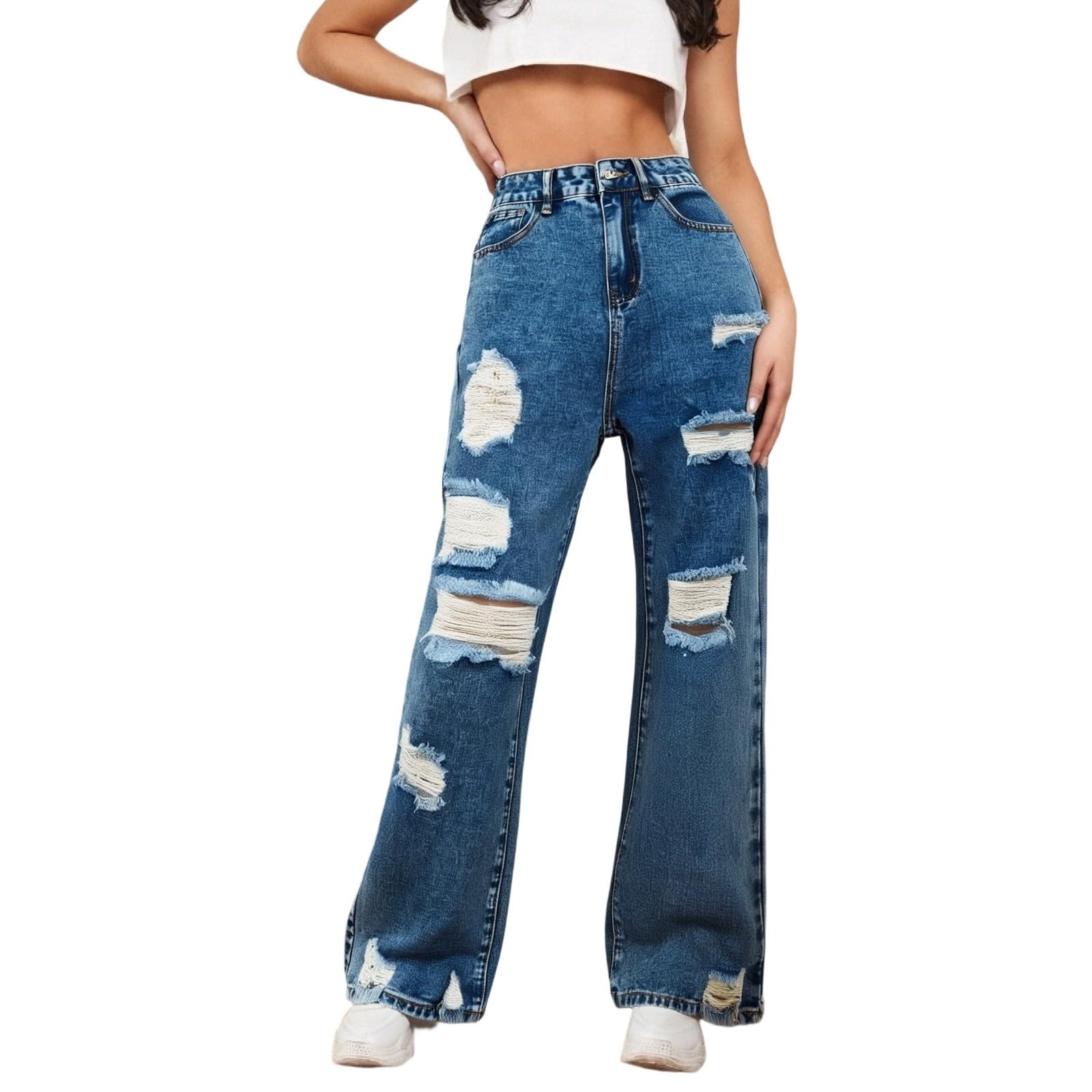 Vaqueros Mujer Acampanados Elásticos Bolsillos Pantalones Anchos Bootcut Bolsillo Deportes Campana Elefante Rectos de Cintura Alta para Desgastados y Ideales Viajes Baile Callejero con Comodidad
