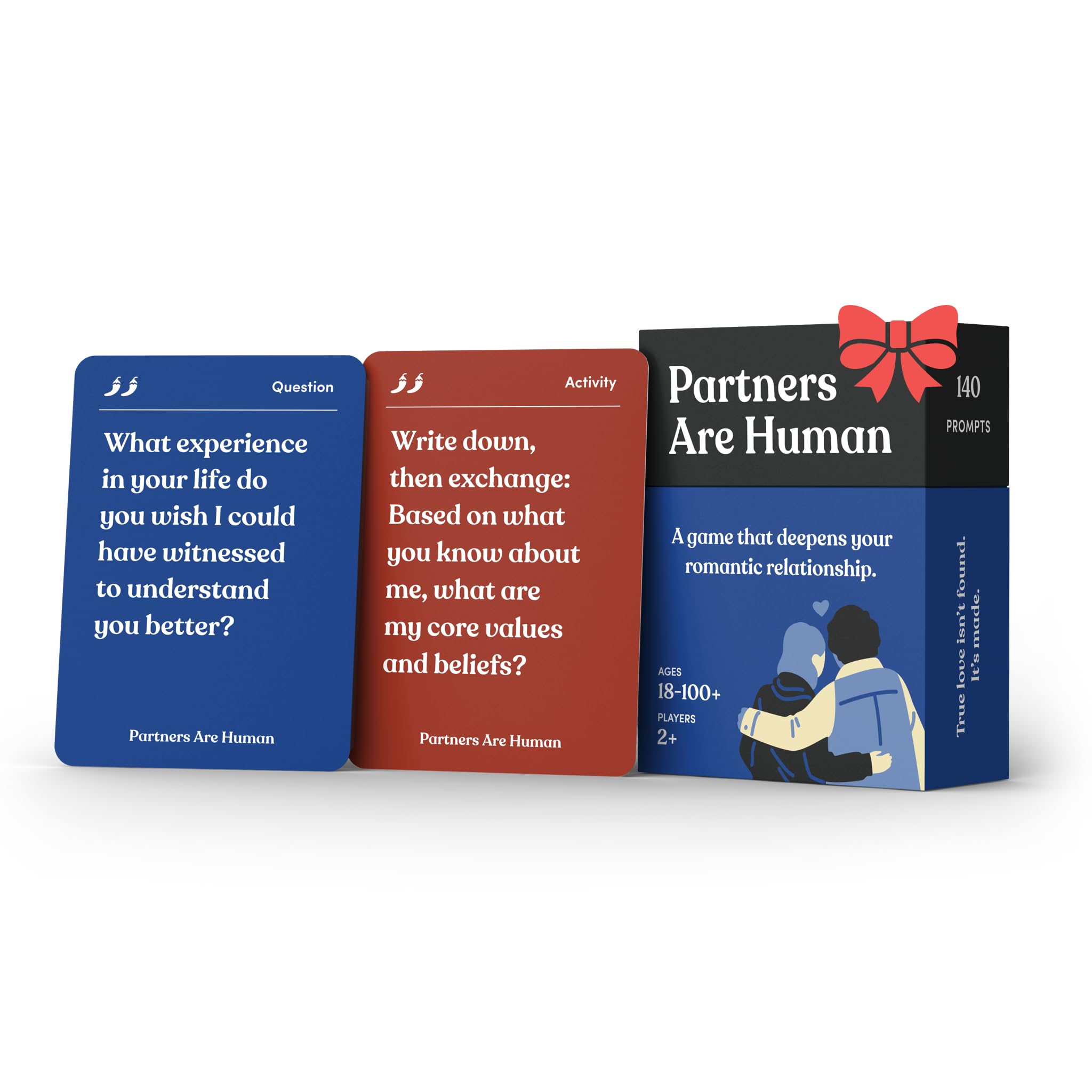 Partners are Human | 140 Conversation Cards to Help Deepen Romantic Relationships | Card Game for Bonding & Communication | Therapy for Adults