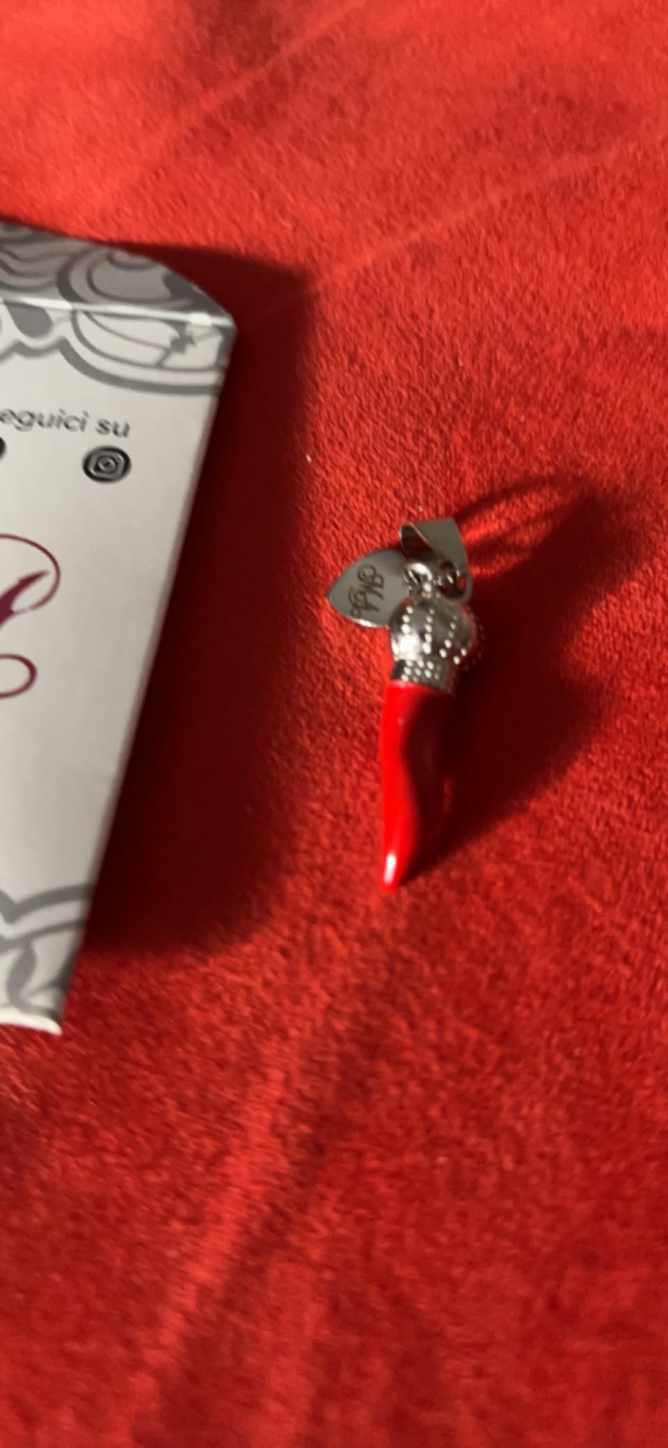 Ciondolo Corno Portafortuna In Acciaio Made In Italy | Bracciale Con Charm Emozionale E Frasi - Foto 4