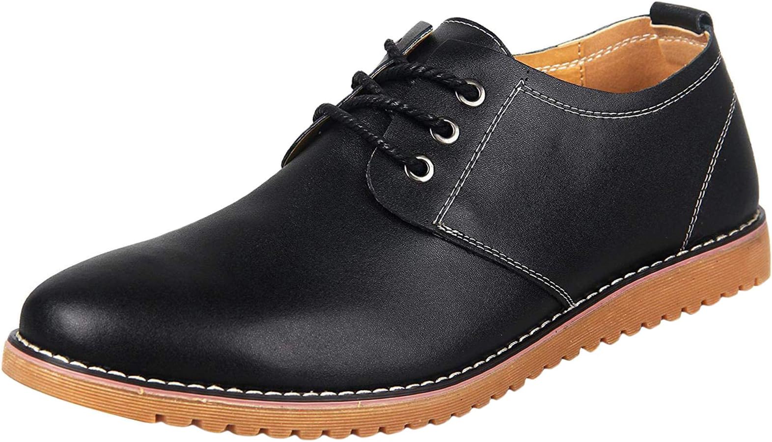PPXID Men's Casual Lace-up Oxford Leather Shoes
