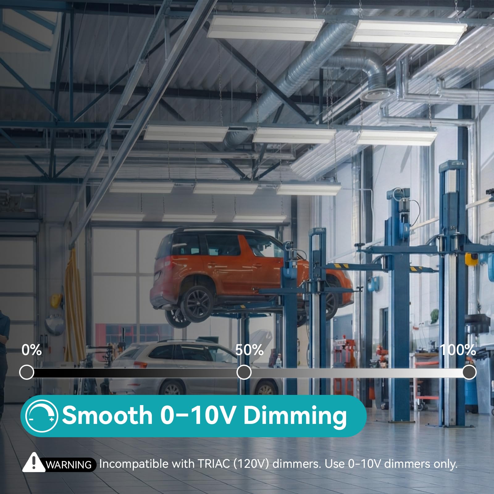 2FT LED Linear High Bay Light 4000K 5000K 6000K 100W 150W 200W Adjustable 0-10V Dimmable 150LM W Shop — view 4