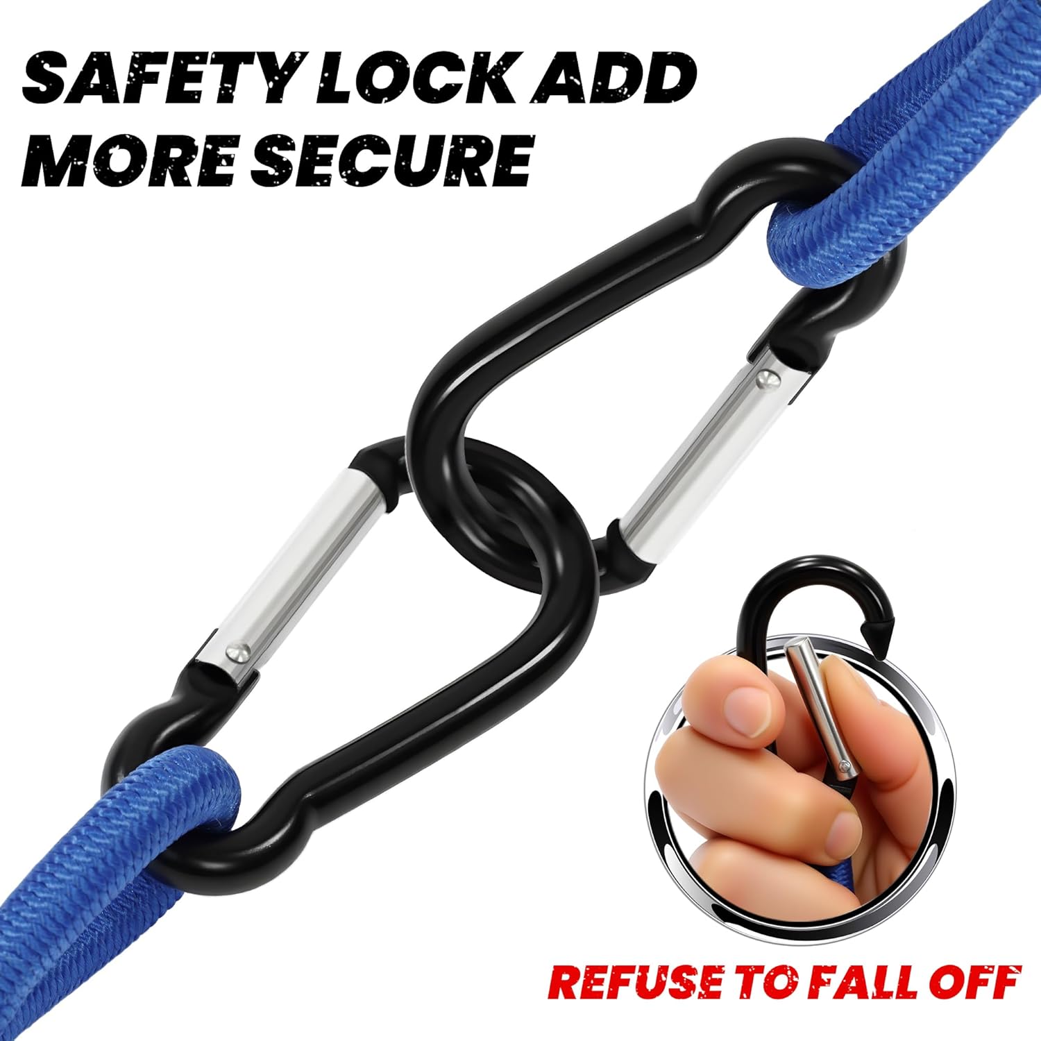 Bungee Cords with Hooks, Bungee Cords Heavy Duty Outdoor 30 pcs, 10", 18", 24", 36", 48", 60" Bungee Cord with Carabiner Hooks, Tarp Clips, Ball Bungees, Storage Bag