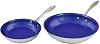 Non Stick Frying Pans - Tuxton Home Concentrix 2-Piece Stainless Steel Pan Set - Stove & Oven Compatible 8-inch & 11-inch Ceramic Frying Pan with Riveted Handles - Cayenne Red Nonstick Pan Set