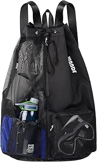 Swim Bag Mesh Drawstring Backpack with Wet Pocket for Swimming, Gym, and Workout Gear