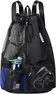 WANDF Mesh Swim Bag, Drawstring Beach Backpack