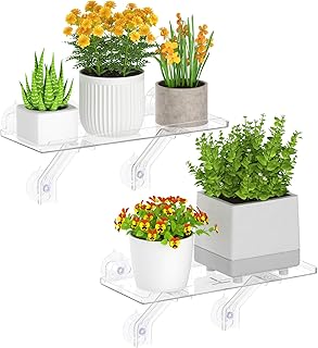Lifewit 6" Extra Wide & Strong Window Plant Floating Shelves 2 Pack, Heavy Duty
