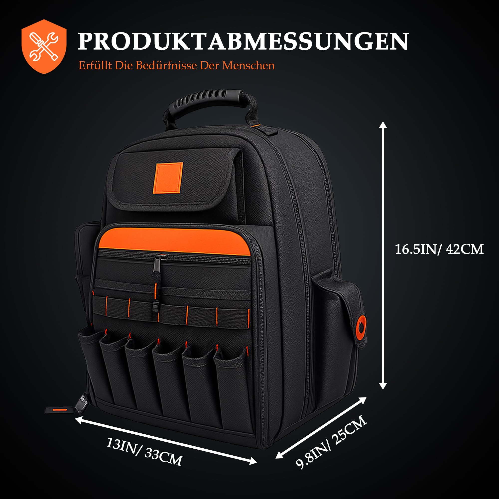 Mochila de herramientas de rendimiento pesado Bolsa de almacenamiento portátil para herramientas