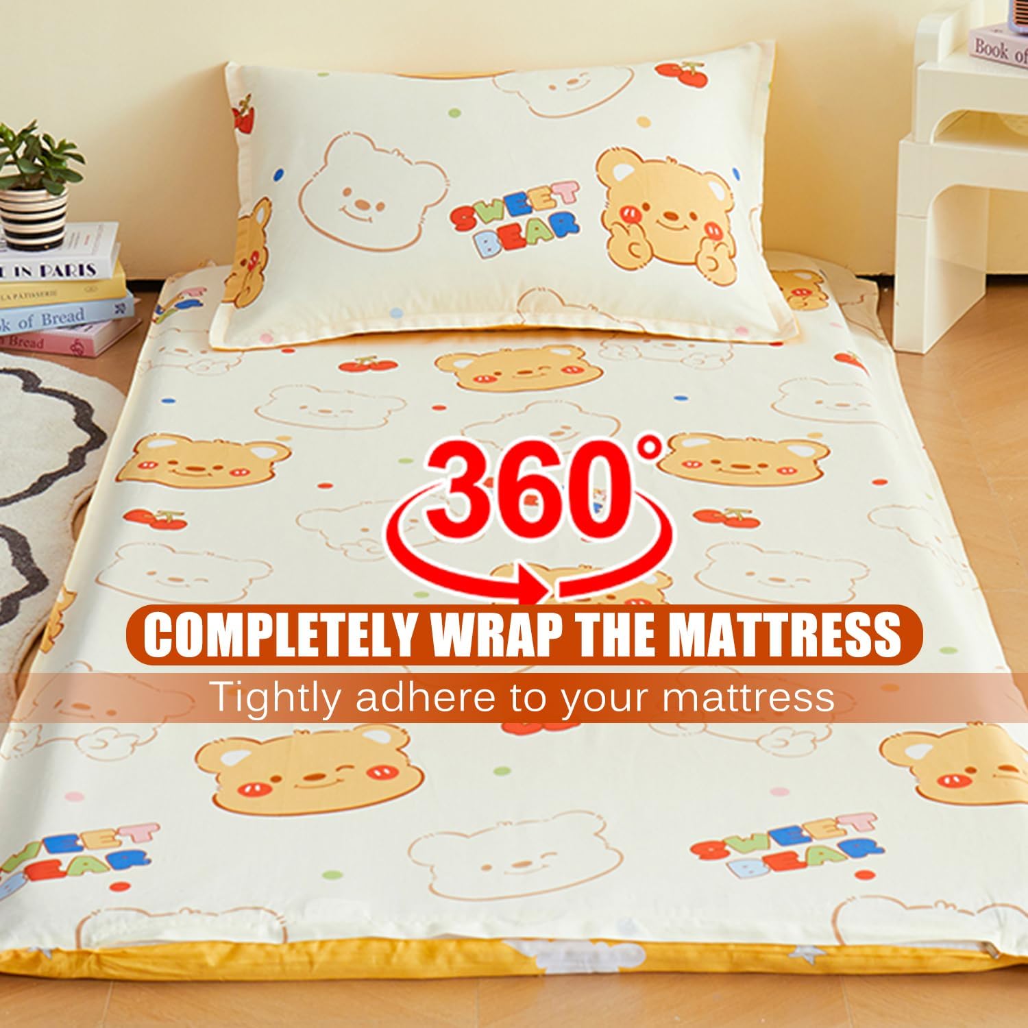 F,80x190cm,LDLCYCN 100% Cotton Futon Mattress Cover with Zipper Full Wrap Traditional Floor Mattress Cover for Dust Protection Mattress Soft Sleeping Mat Protective Cover Washable