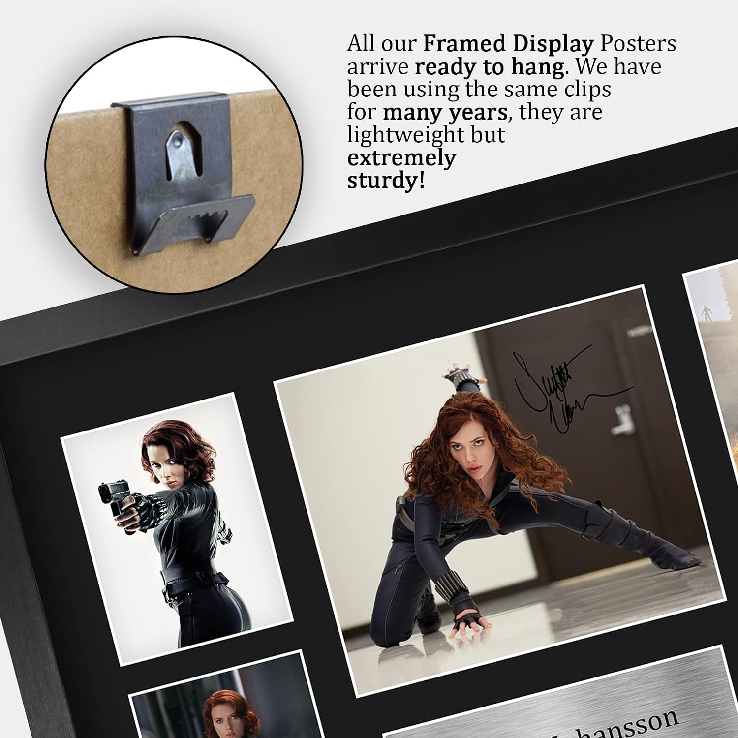 HWC Trading Scarlett Johansson Black Widow Avengers 16 x 12 inch (A3) Printed Gifts Signed Autograph Picture Display for Movie Memorabilia Fans - 16" x 12" Framed
