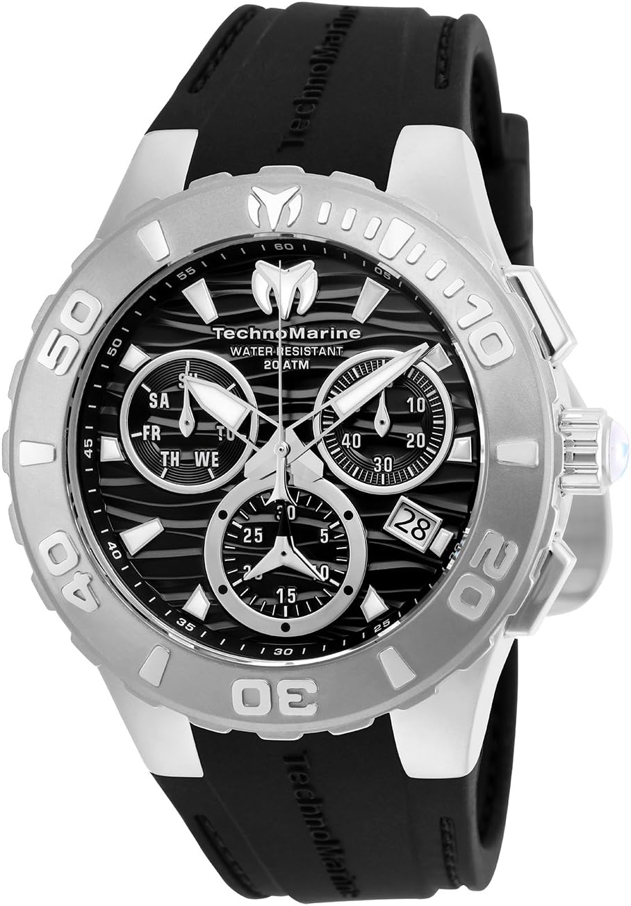 TechnoMarine Men's TM-115073 Cruise Medusa Analog Display Swiss Quartz Black Watch
