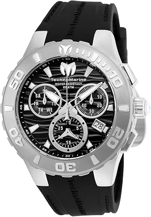 TechnoMarine Mens TM-115073 Cruise Medusa Analog Display Swiss Quartz Black Watch