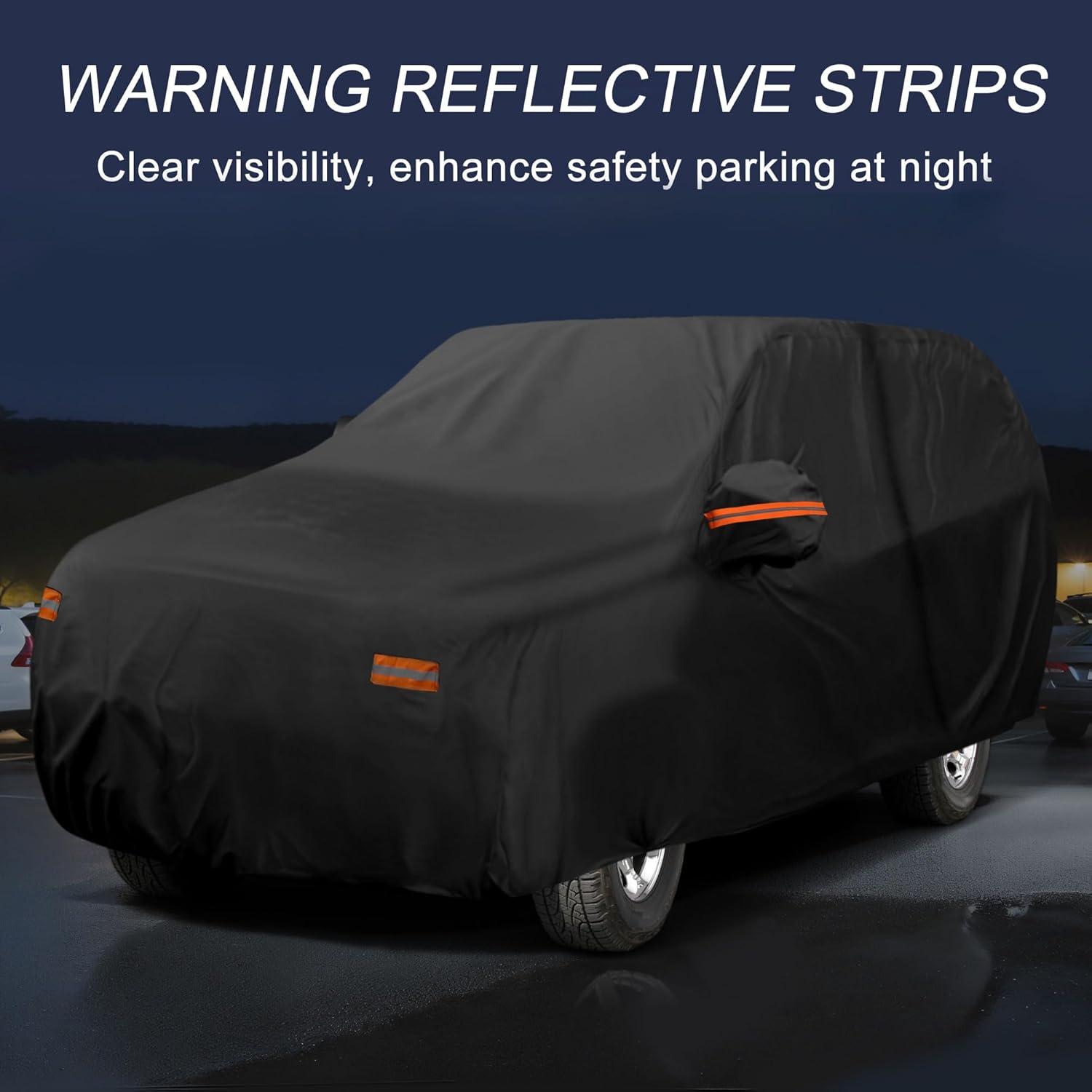 X AUTOHAUX Car Cover Outdoor Waterproof Sun Rain Snow Hail Protection with Left Side Door Zipper 210D-PU for Lincoln Navigator