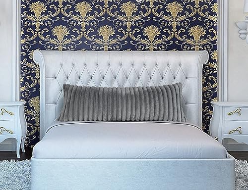 Miniatura 4 de PANOD Funda de cojín de pelo extra largo 14x40, almohada de felpa para gato para cama, fundas de cojín lumbar decorativas boho, funda de cojín para