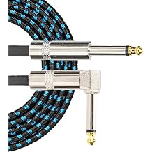 Noise Guitar to Amplifiers Cord Reinforced Stress Relief Design 6.35mm Plugs for Clear Signals Transfer Bass Amplifiers Cable