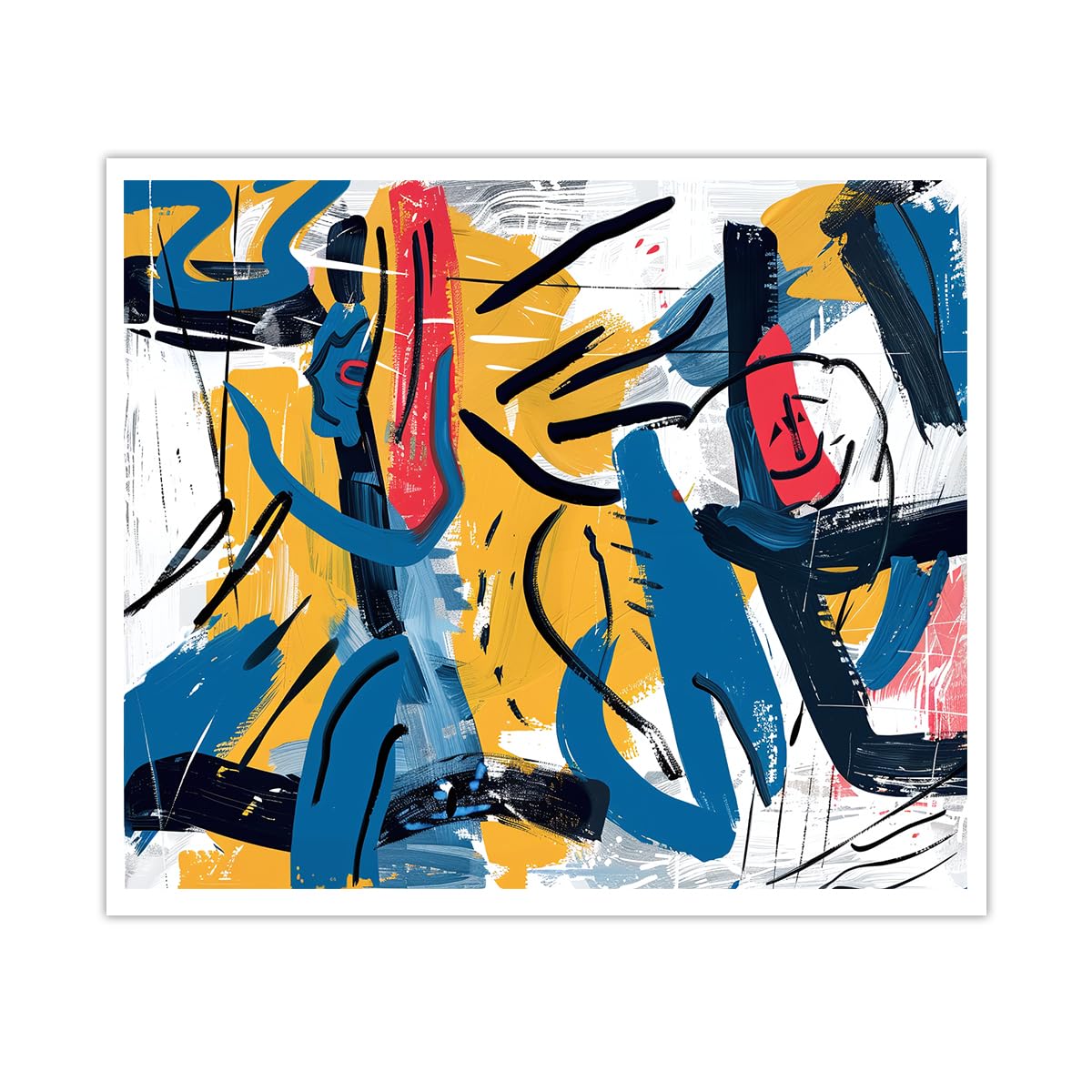 OSHIONARTE Abstract Expressionist Wall Art Posters Colorful Modern Graffiti Line Art Posters Pictures for Teens Game Room Wall Decor 35x45cm Frameless