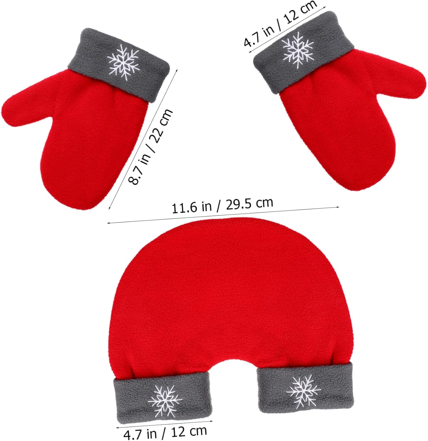 GALPADA クリスマスカップルミトン - 3個 手持ち レッド 冬用ミトン手袋